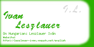 ivan leszlauer business card